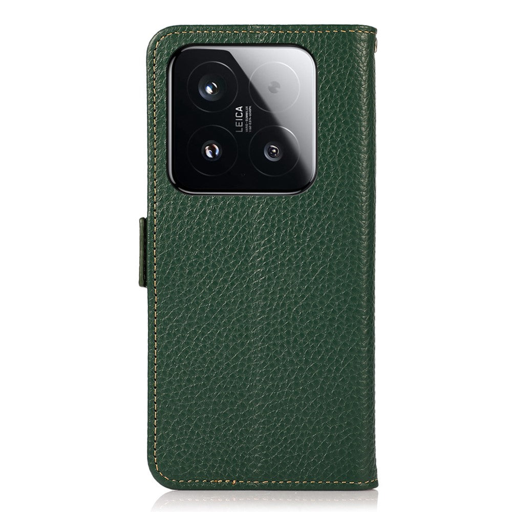 KHAZNEH for Xiaomi 15T Phone Case Genuine Cow Leather Cover RFID Blocking