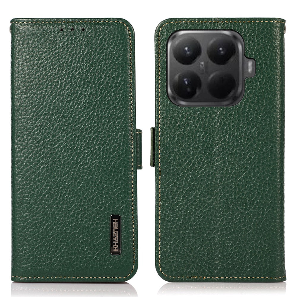 KHAZNEH for Xiaomi 15T Pro Phone Case Genuine Cow Leather Cover RFID Blocking