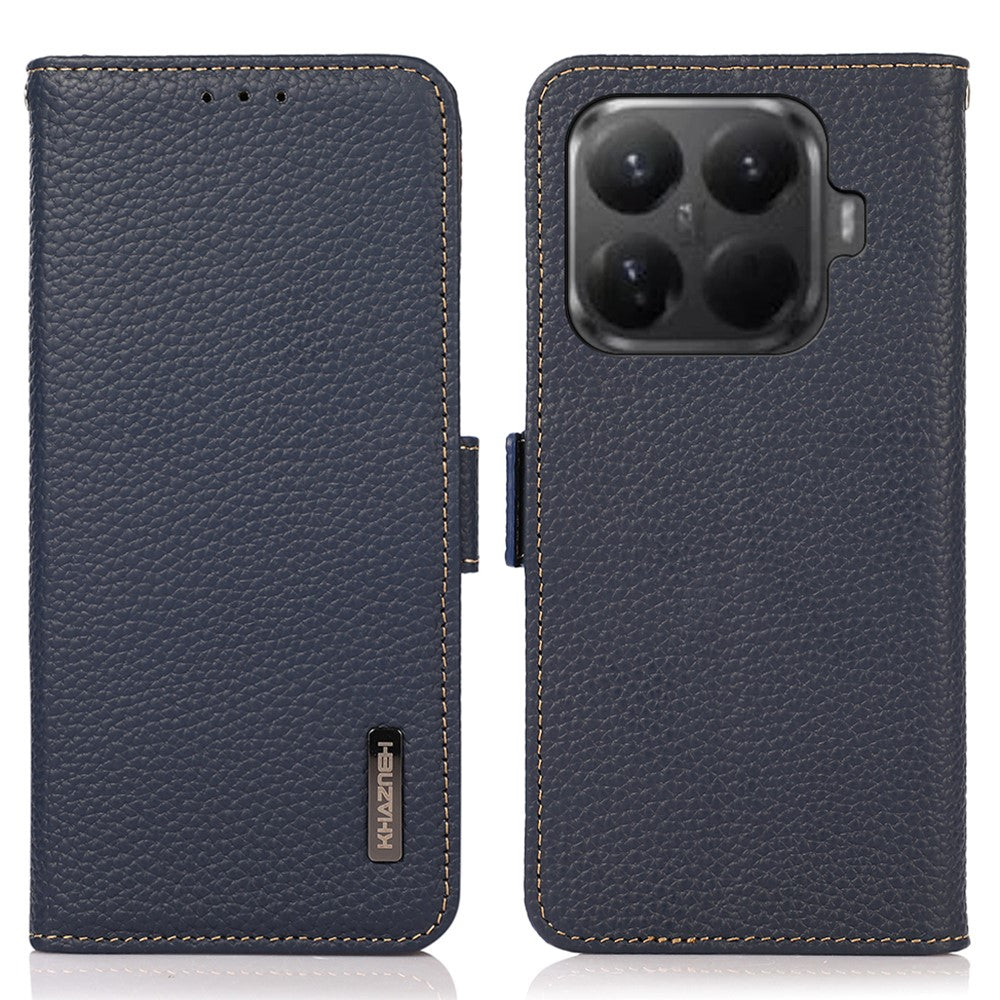 KHAZNEH for Xiaomi 15T Pro Phone Case Genuine Cow Leather Cover RFID Blocking