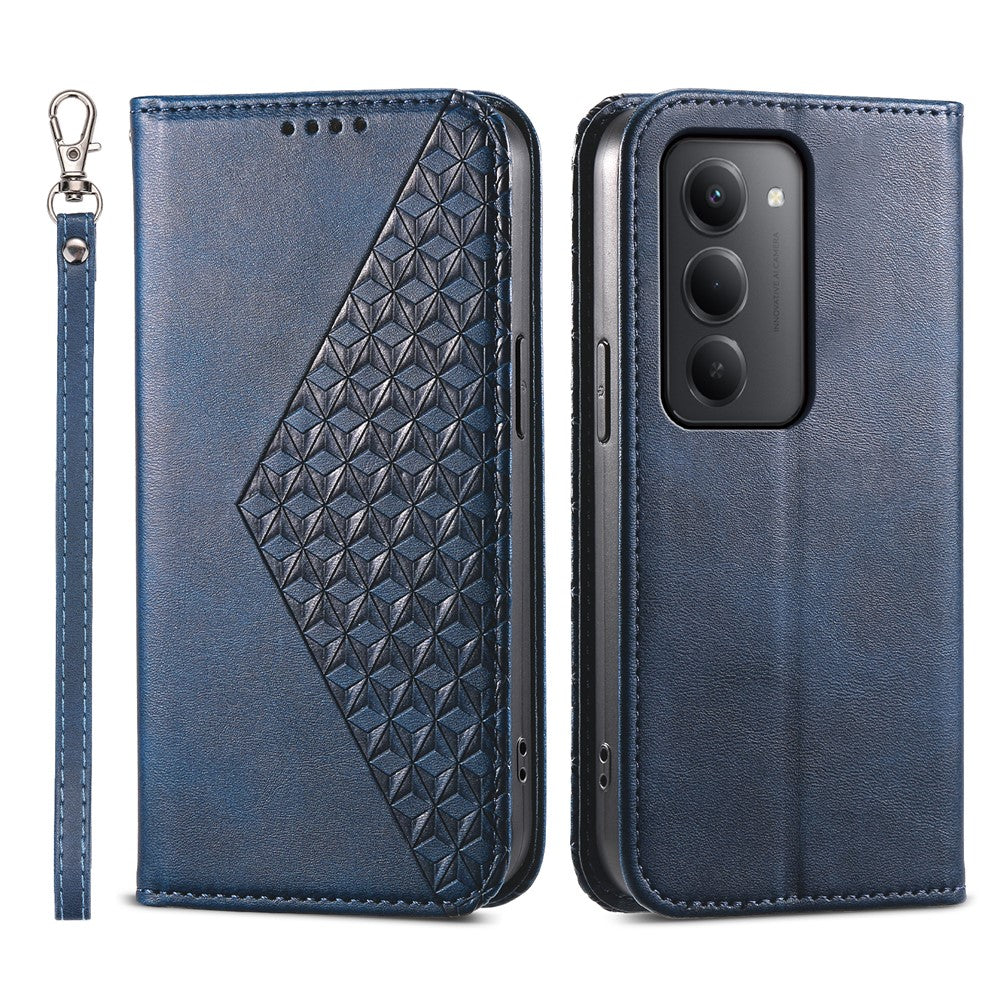 For Xiaomi Redmi 15 4G (EU) (171mm) Case Calf Texture PU Leather Wallet Phone Cover with Wrist Strap
