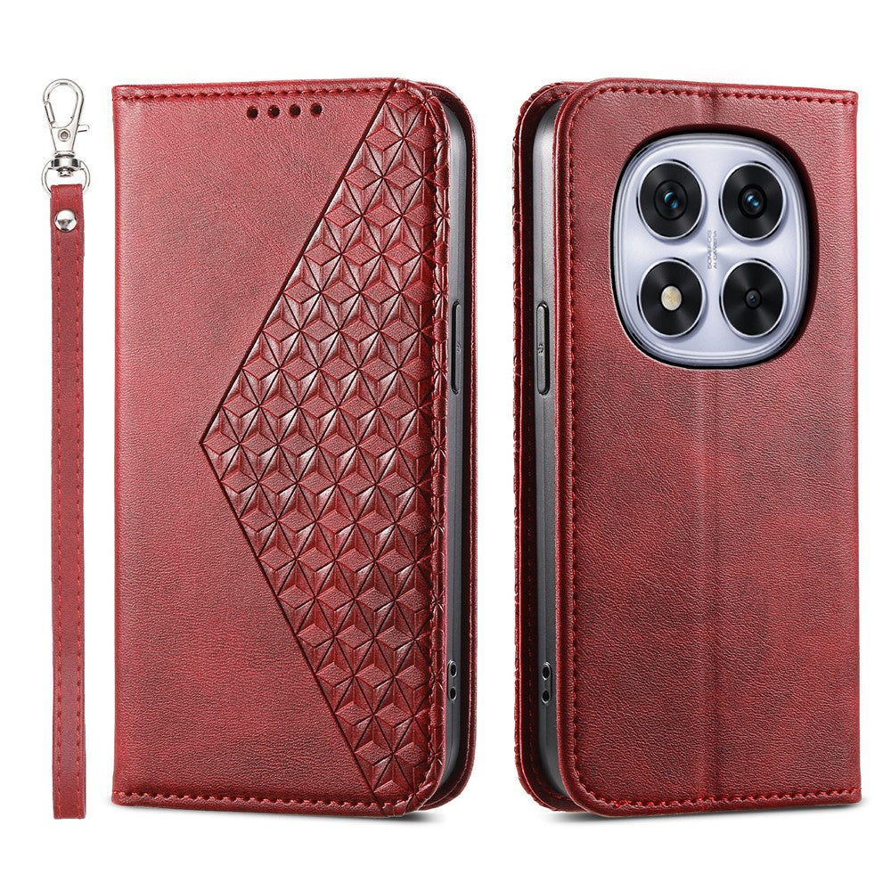 For Xiaomi Poco M8 Pro 5G / Redmi Note 15 Pro+ 5G (Global) Case Calf Texture PU Leather Wallet Phone Cover with Wrist Strap