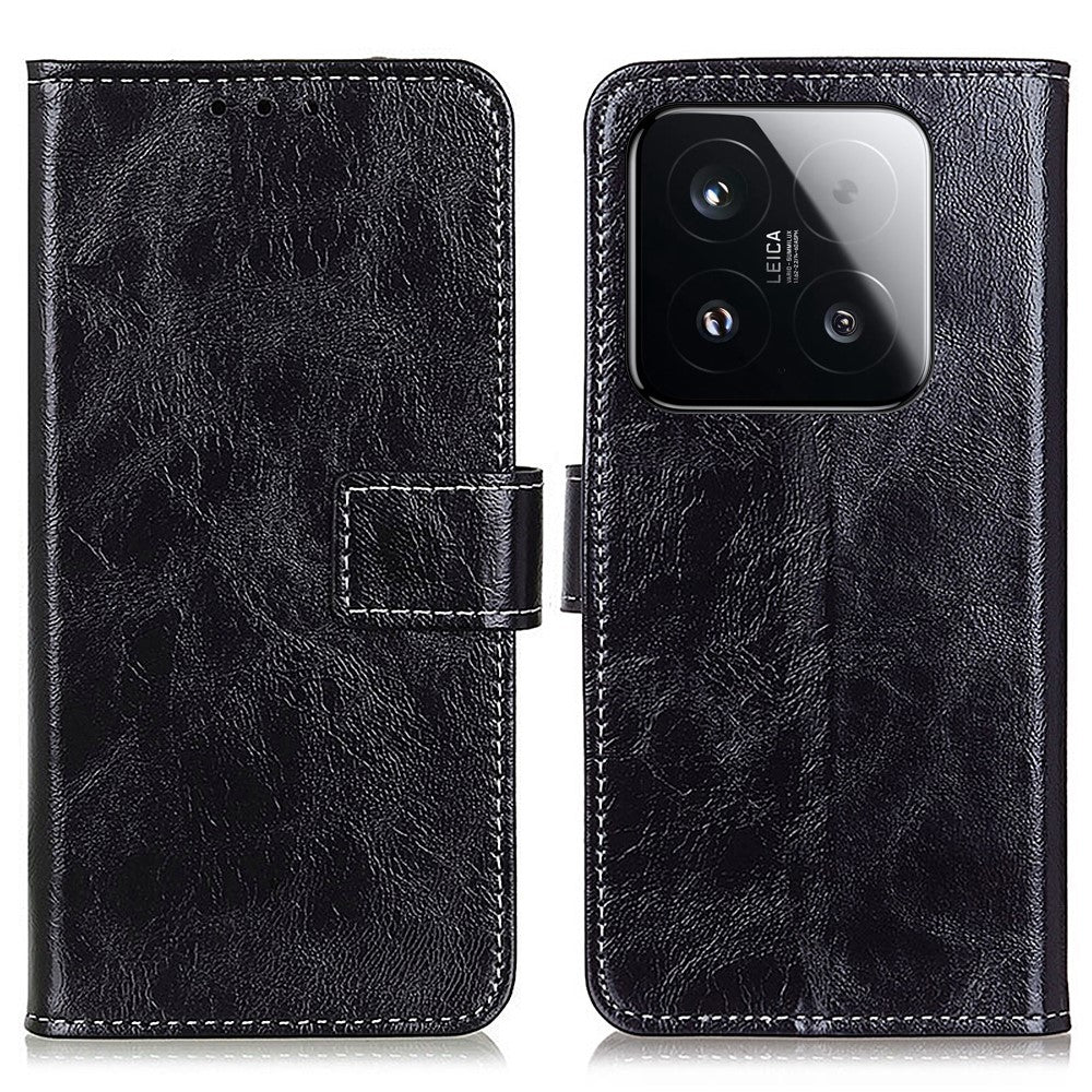 For Xiaomi 15T Case Wallet Leather Phone Cover Crazy Horse Texture
