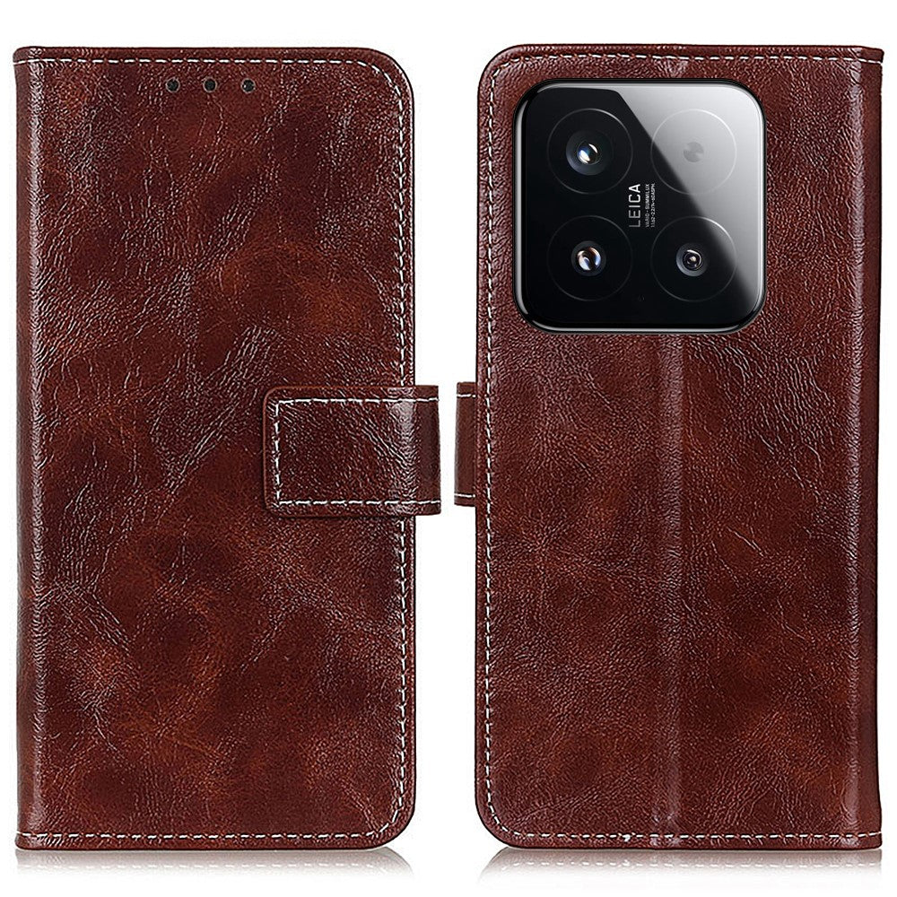 For Xiaomi 15T Case Wallet Leather Phone Cover Crazy Horse Texture