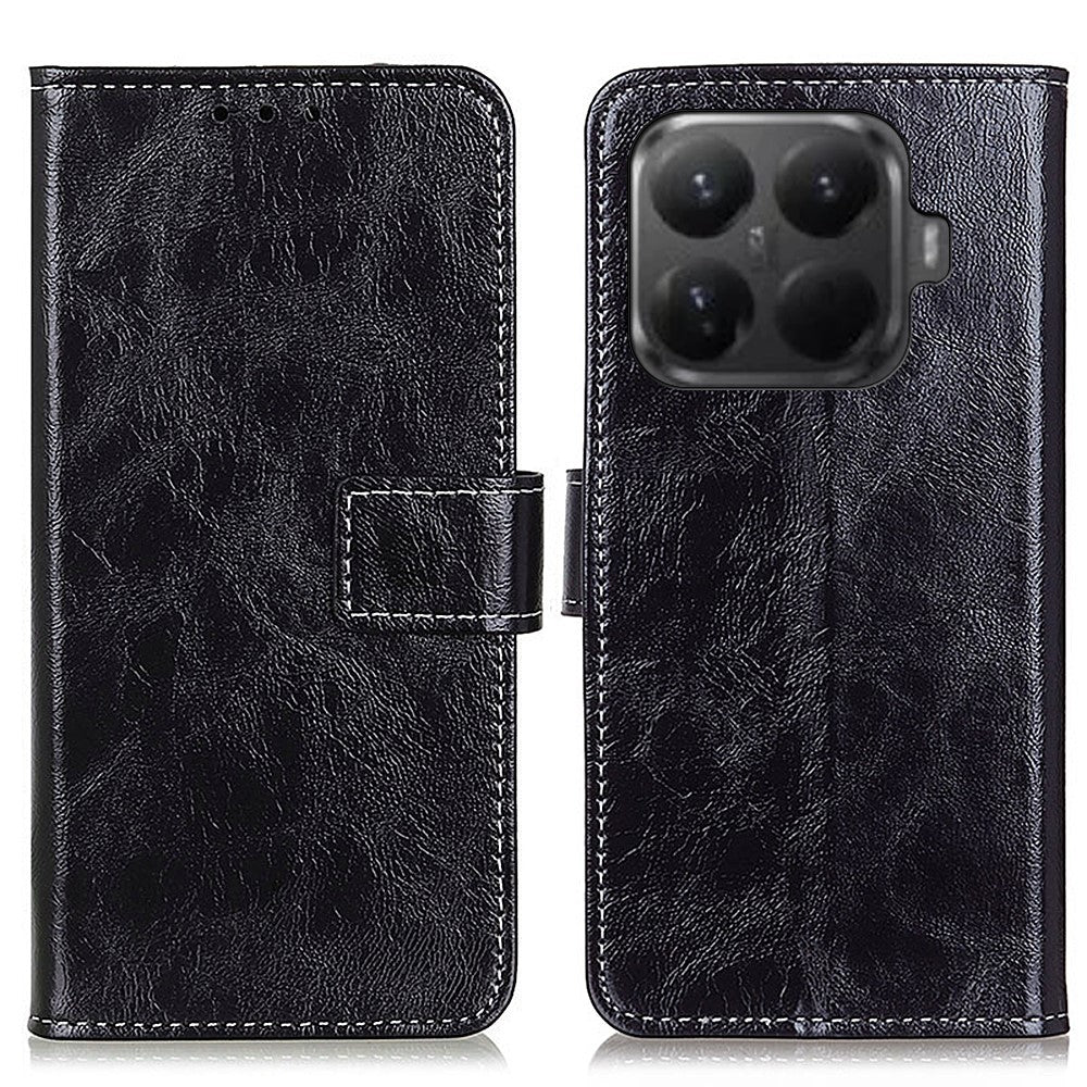 For Xiaomi 15T Pro Case Wallet Leather Phone Cover Crazy Horse Texture