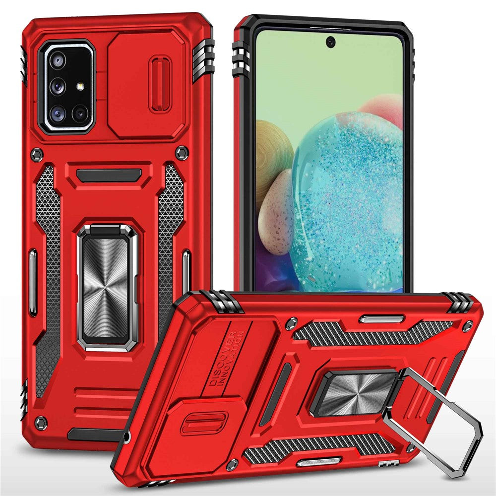 Galaxy A71 5G Stoßfeste Schutzhülle – mit Kameraschutz-Schieber & 360° Ringhalter