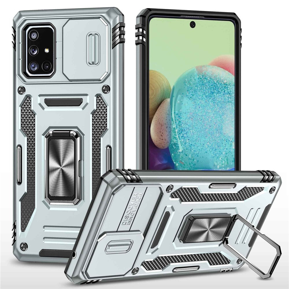 Galaxy A71 5G Stoßfeste Schutzhülle – mit Kameraschutz-Schieber & 360° Ringhalter