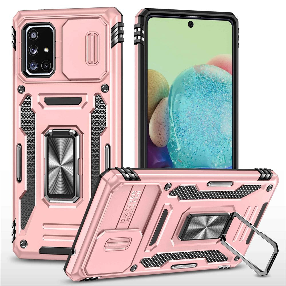 Galaxy A71 5G Stoßfeste Schutzhülle – mit Kameraschutz-Schieber & 360° Ringhalter