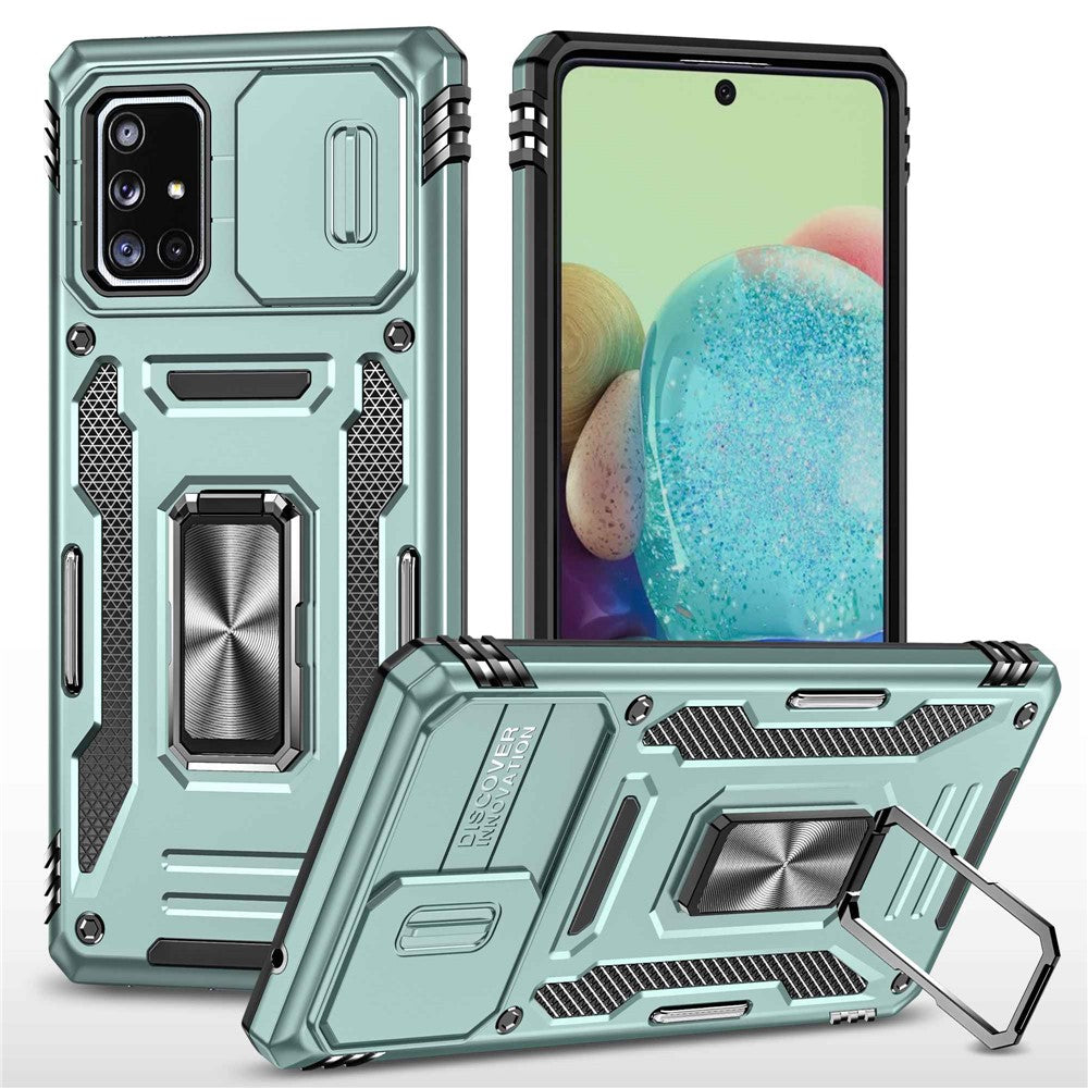 Galaxy A71 5G Stoßfeste Schutzhülle – mit Kameraschutz-Schieber & 360° Ringhalter