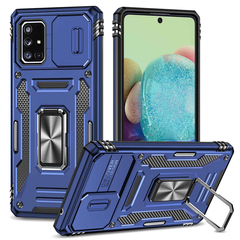 Galaxy A71 5G Stoßfeste Schutzhülle – mit Kameraschutz-Schieber & 360° Ringhalter