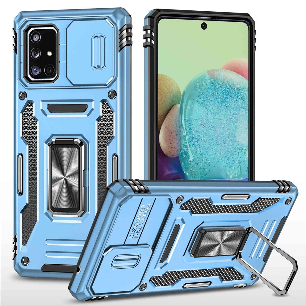 Galaxy A71 5G Stoßfeste Schutzhülle – mit Kameraschutz-Schieber & 360° Ringhalter