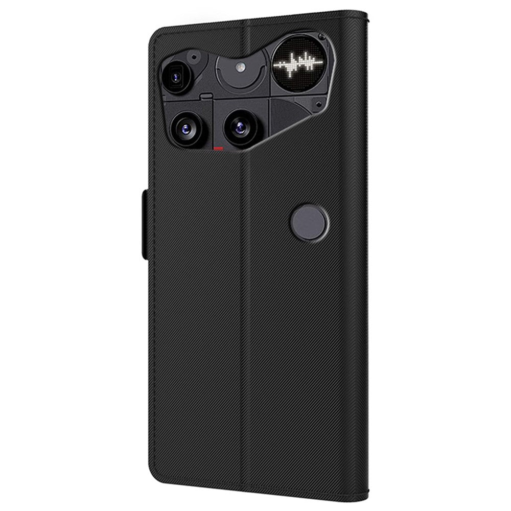 Nothing Phone (3) 5G Wallet-Handyhülle – Aus PU-Leder mit Ständer, Kartenhalter & Spiegel