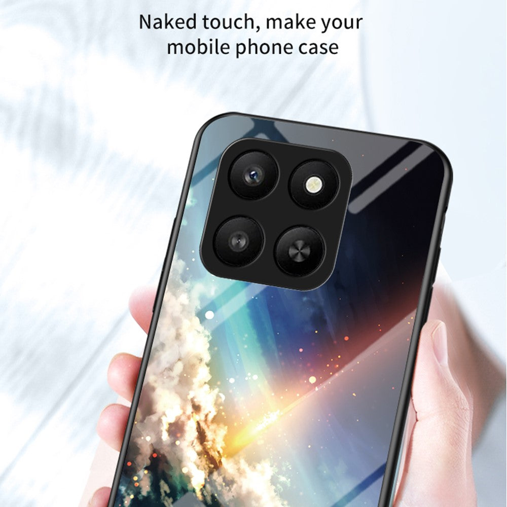 For Honor 400 Smart 5G / 4G / X7d 4G Case Starry Sky Pattern Tempered Glass Phone Cover