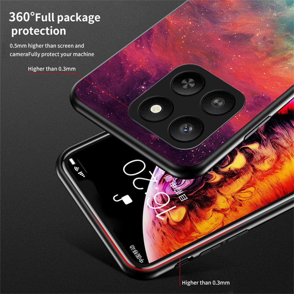 For Honor 400 Smart 5G / 4G / X7d 4G Case Starry Sky Pattern Tempered Glass Phone Cover