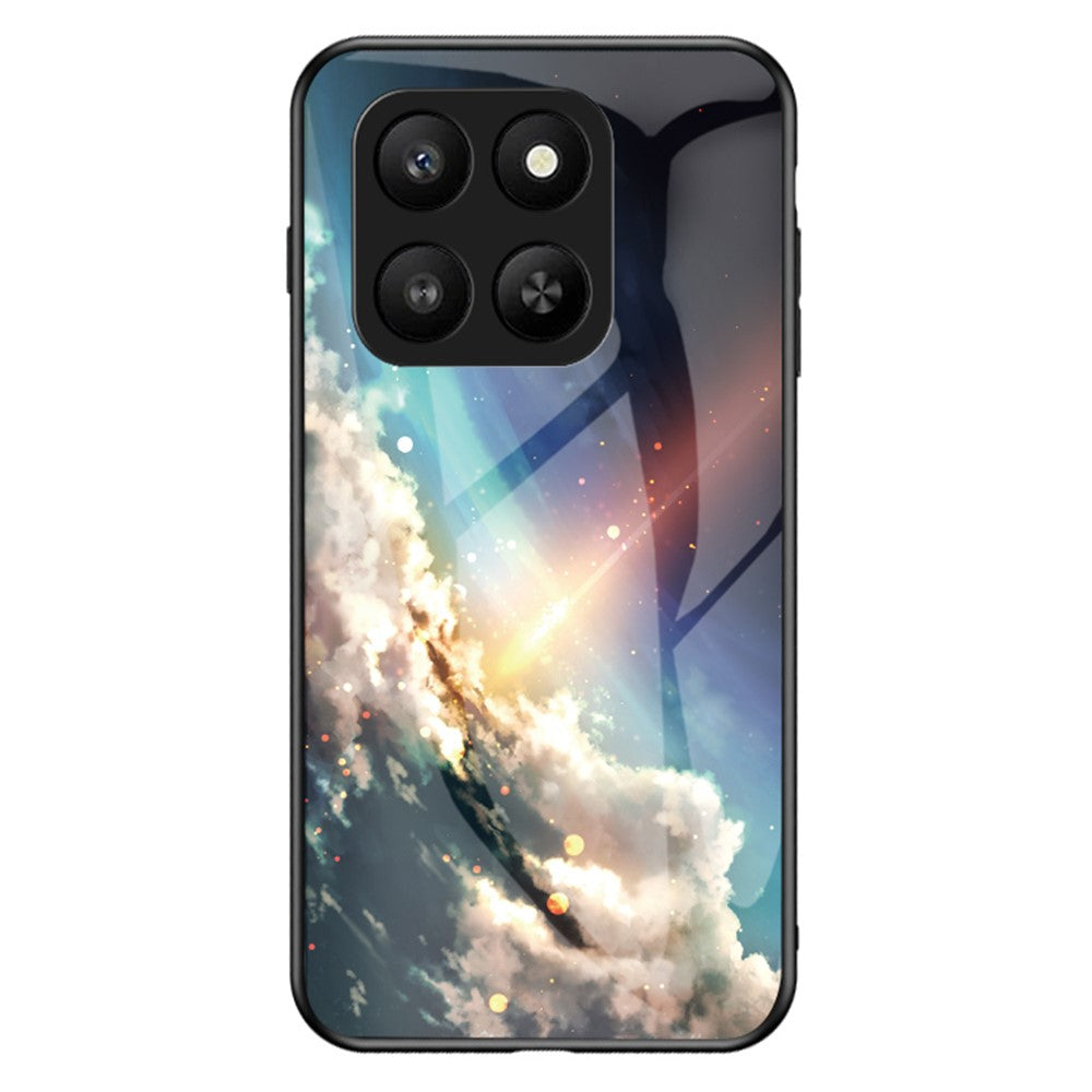 For Honor 400 Smart 5G / 4G / X7d 4G Case Starry Sky Pattern Tempered Glass Phone Cover