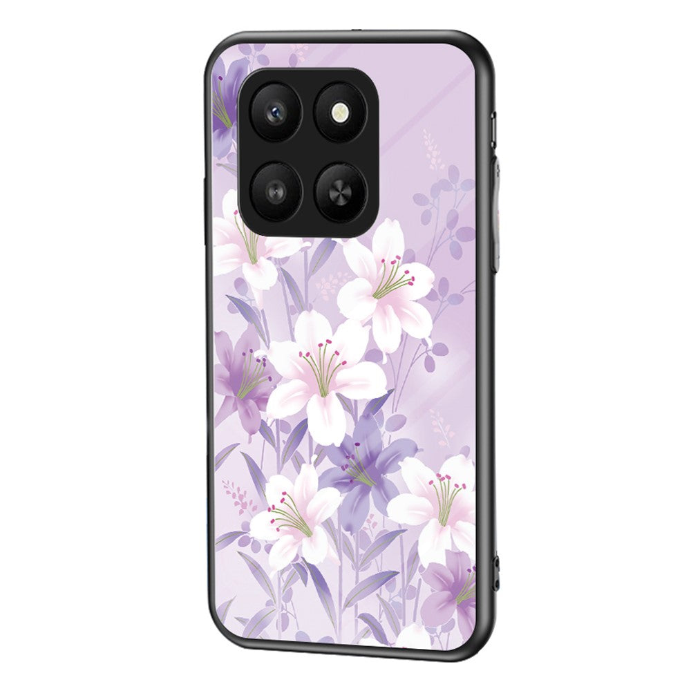 Honor 400 Smart 5G / X7d 4G Handyhülle – Aus TPU & gehärtetem Glas, mit Blumenmuster