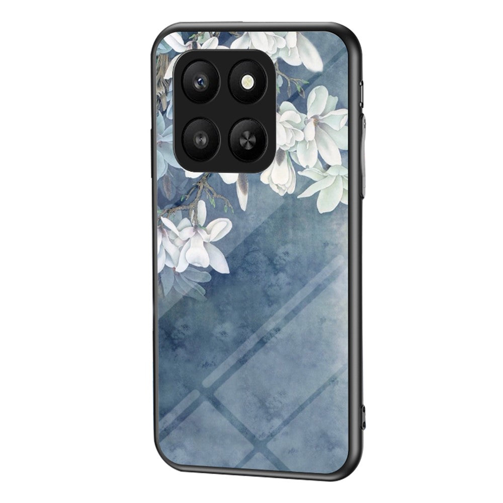 Honor 400 Smart 5G / X7d 4G Handyhülle – Aus TPU & gehärtetem Glas, mit Blumenmuster