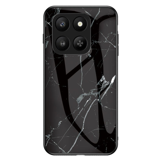 Case for Honor 400 Smart 5G / 400 Smart 4G / X7d 4G Marble Pattern Tempered Glass+PC+TPU Protective Phone Cover