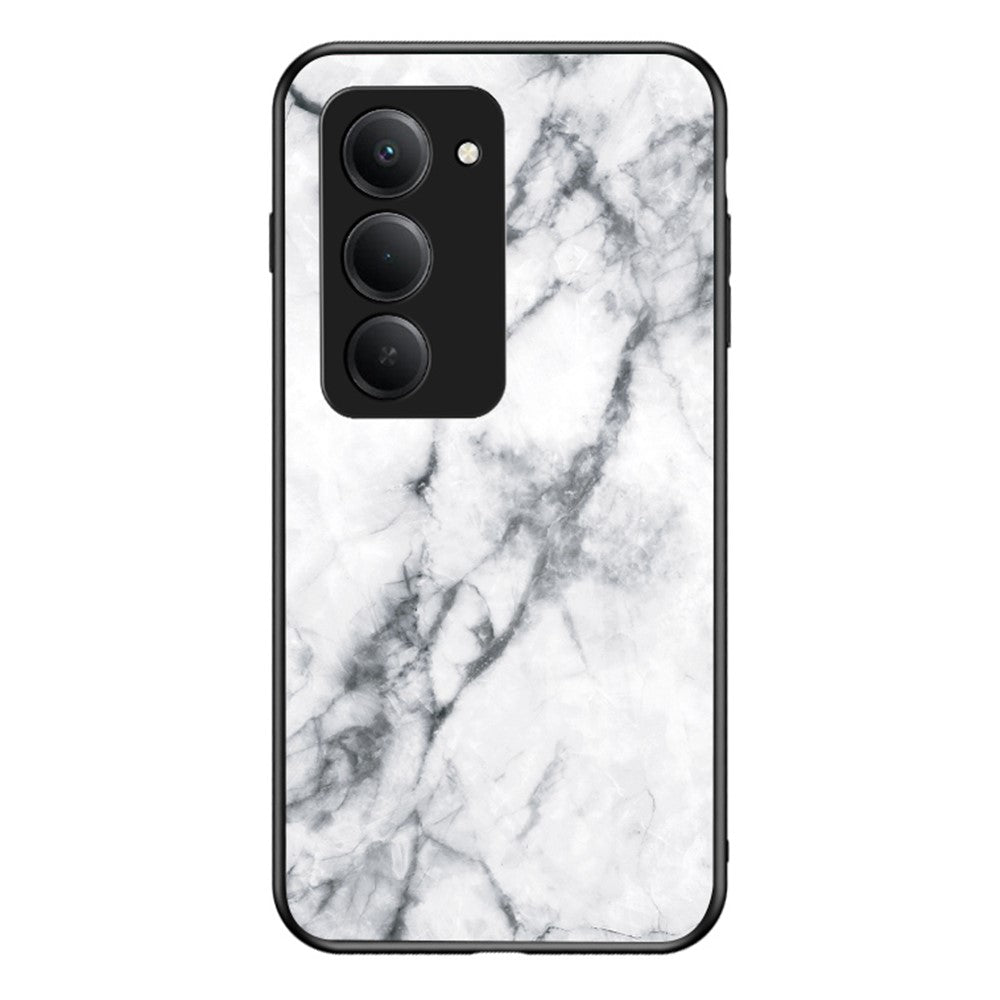 For Xiaomi Redmi 15 4G (EU) (171mm) Case Marble Pattern Tempered Glass+PC+TPU Protective Phone Cover