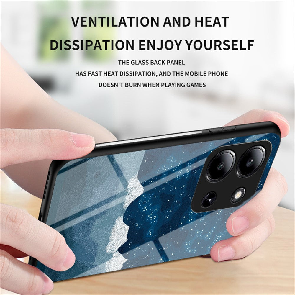 Phone Case For Xiaomi Redmi 15C 5G (EU) (173mm)  /  4G (EU) (173mm)  /  Poco C85 4G (173mm) Starry Sky Pattern Tempered Glass Cover