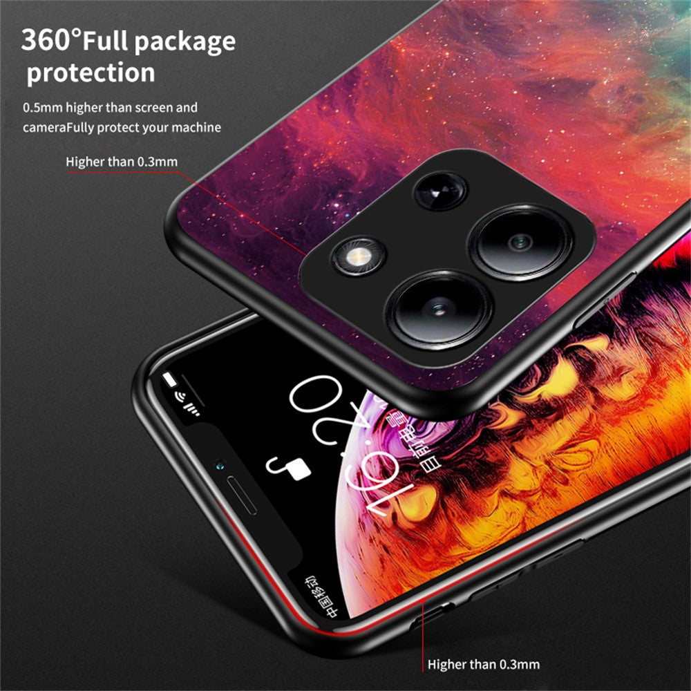 Phone Case For Xiaomi Redmi 15C 5G (EU) (173mm)  /  4G (EU) (173mm)  /  Poco C85 4G (173mm) Starry Sky Pattern Tempered Glass Cover