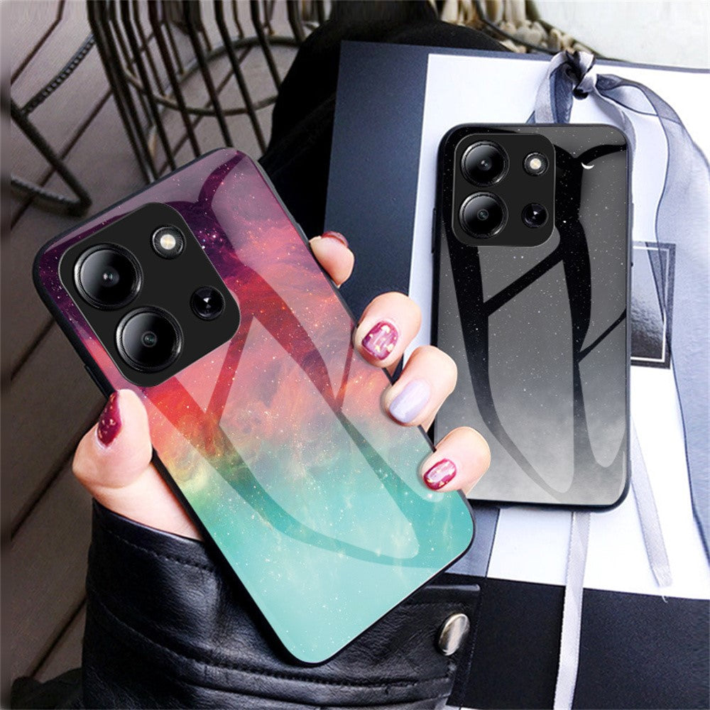 Phone Case For Xiaomi Redmi 15C 5G (EU) (173mm)  /  4G (EU) (173mm)  /  Poco C85 4G (173mm) Starry Sky Pattern Tempered Glass Cover