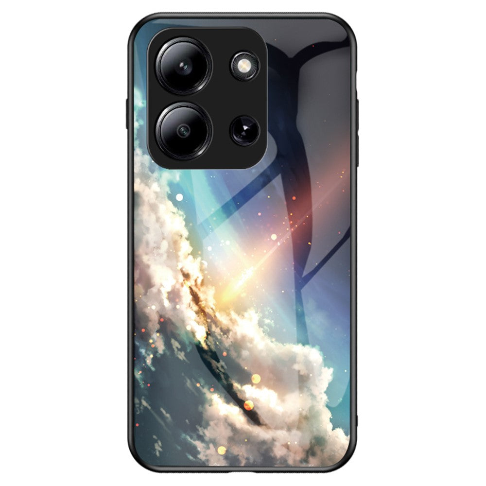 Phone Case For Xiaomi Redmi 15C 5G (EU) (173mm)  /  4G (EU) (173mm)  /  Poco C85 4G (173mm) Starry Sky Pattern Tempered Glass Cover
