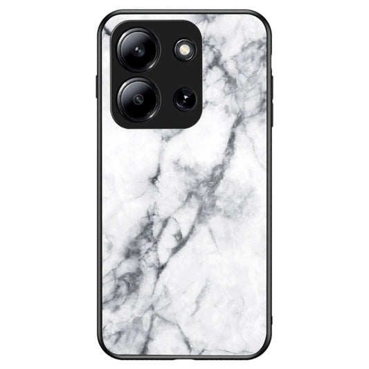 Phone Case For Xiaomi Redmi 15C 4G (EU) (173mm) / 15C 5G (EU) (173mm) / Poco C85 4G (173mm) Marble Pattern Tempered Glass+PC+TPU Protective Cover