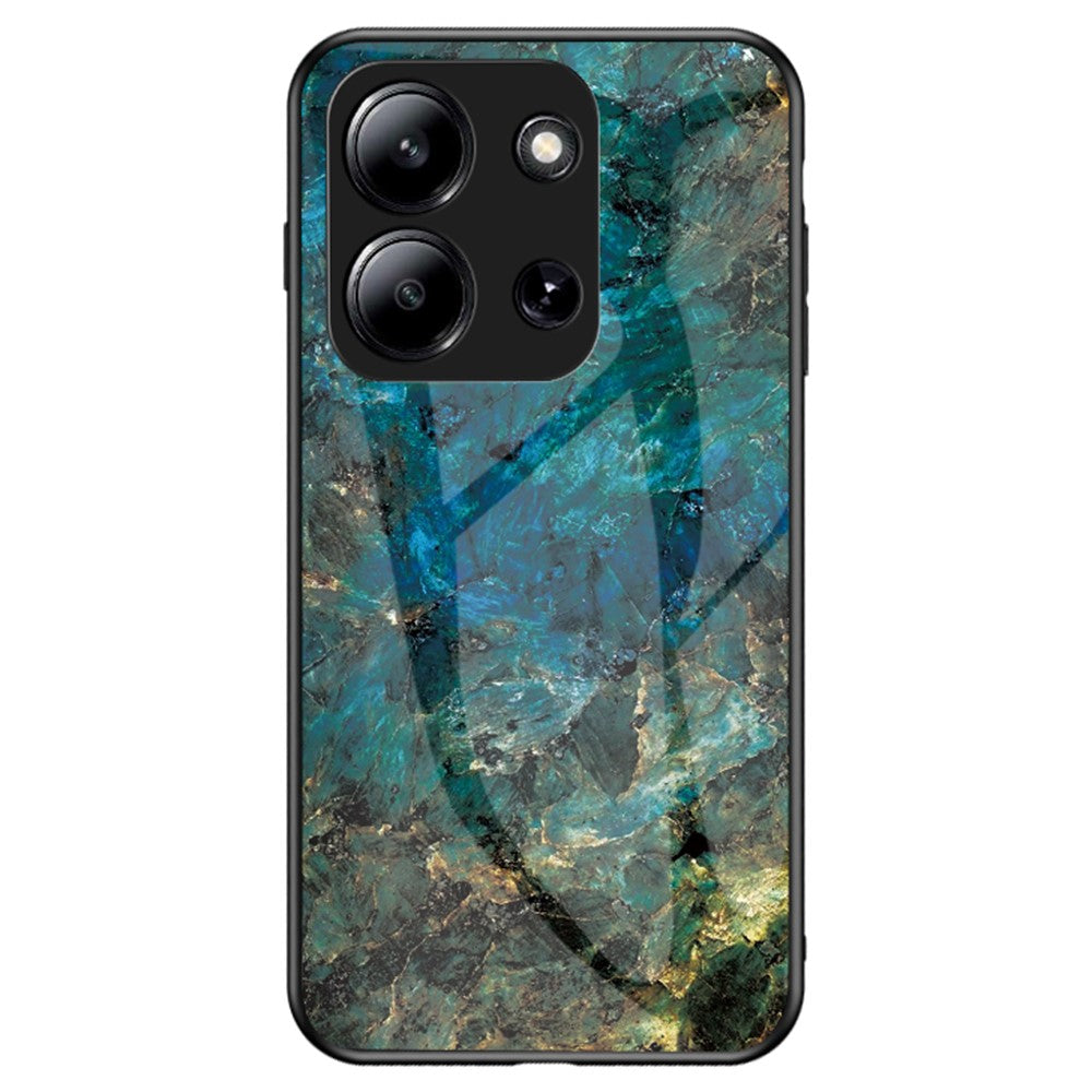 Phone Case For Xiaomi Redmi 15C 4G (EU) (173mm) / 15C 5G (EU) (173mm) / Poco C85 4G (173mm) Marble Pattern Tempered Glass+PC+TPU Protective Cover