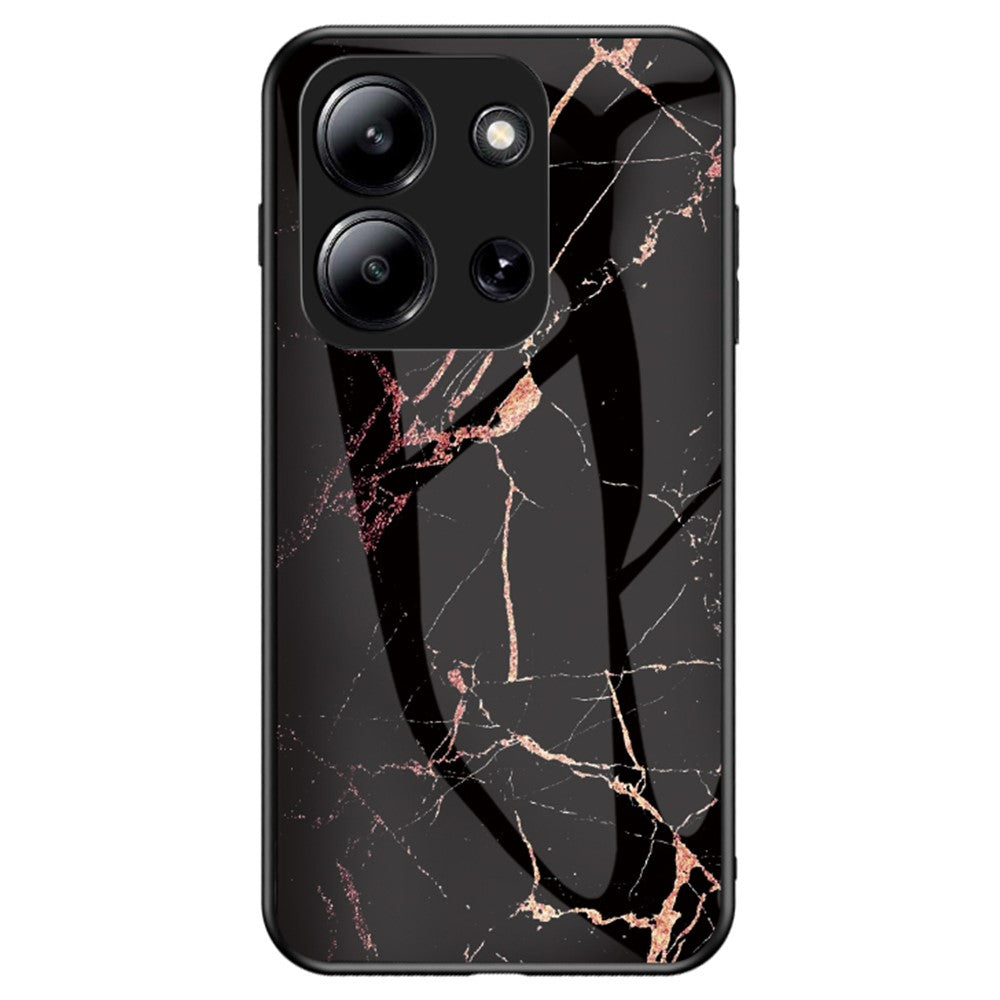 Phone Case For Xiaomi Redmi 15C 4G (EU) (173mm) / 15C 5G (EU) (173mm) / Poco C85 4G (173mm) Marble Pattern Tempered Glass+PC+TPU Protective Cover