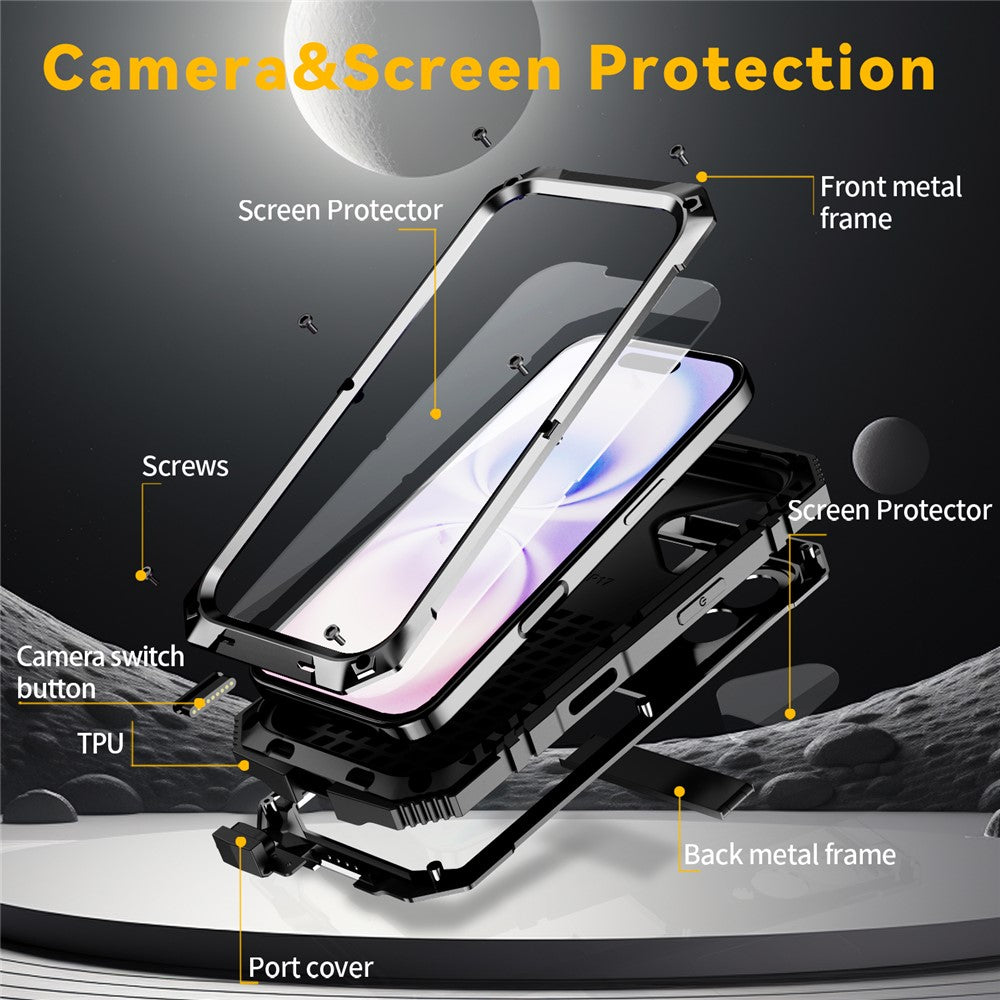 iPhone 17 Schutzhülle – Stoßfest, staubdicht, mit gehärtetem Glas & Ständer