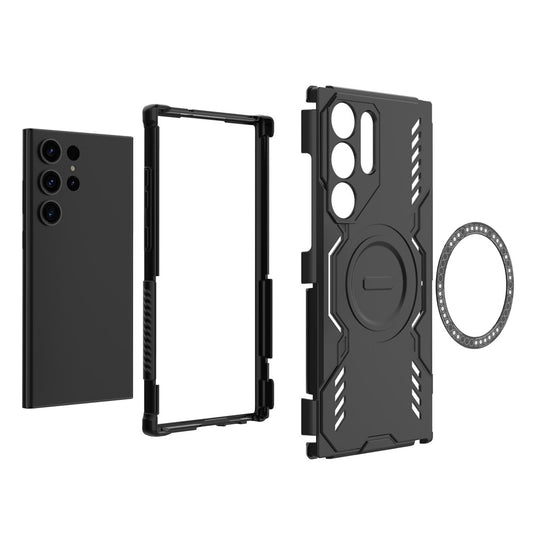 Galaxy S23 Ultra magnetische Hülle – Mit Schmetterlingsrüstung & Hohlwärmeableitung