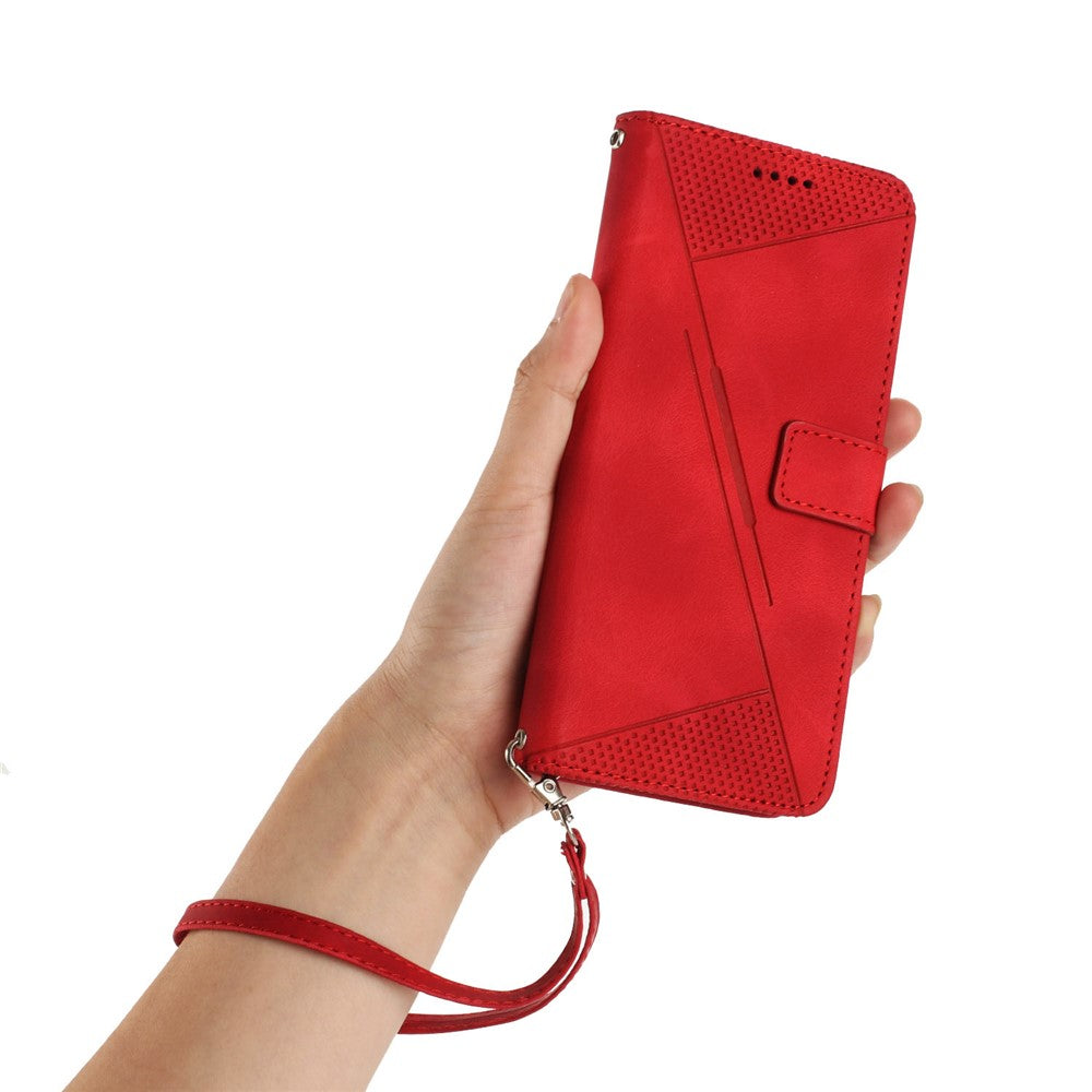 Leather Case For Honor 400 Smart 5G / 4G / X7d 4G / 5G Imprinted Triangle Phone Cover with Hand Strap