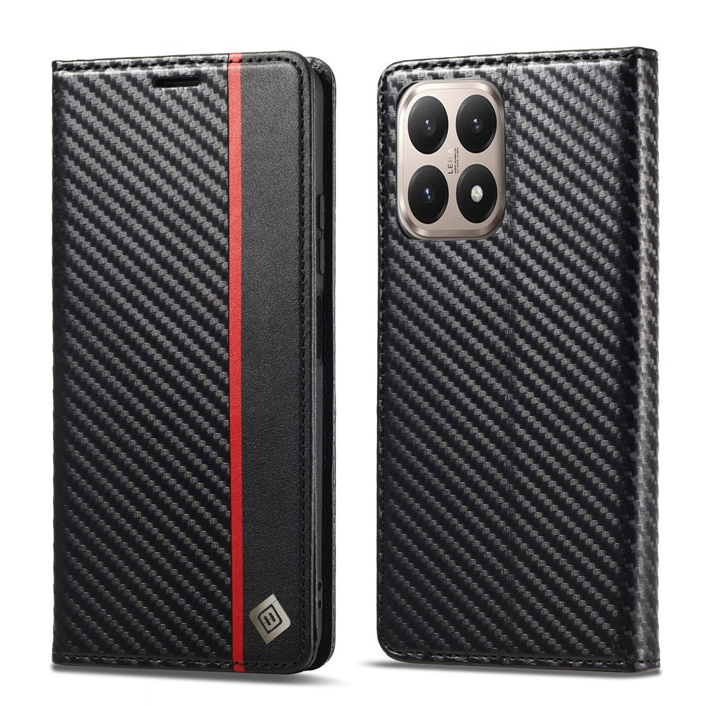 LC.IMEEKE For Xiaomi 15T Wallet Case Carbon Fiber Texture Leather Phone Cover