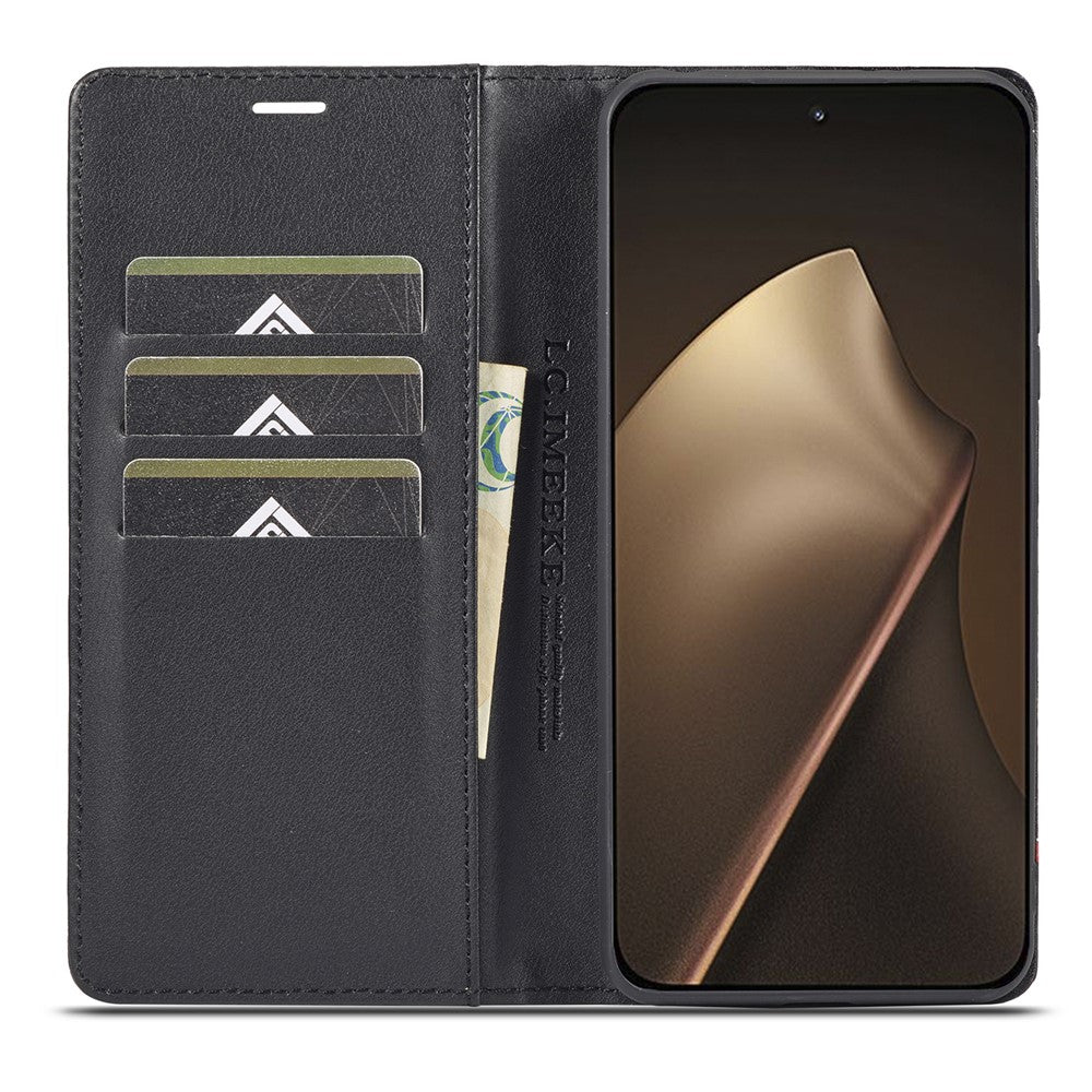 LC.IMEEKE For Xiaomi 15T Wallet Case Carbon Fiber Texture Leather Phone Cover