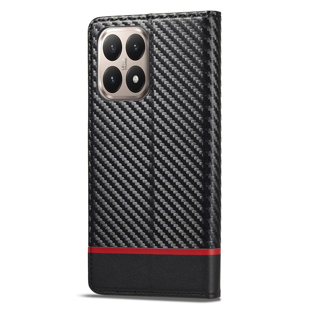 LC.IMEEKE For Xiaomi 15T Wallet Case Carbon Fiber Texture Leather Phone Cover