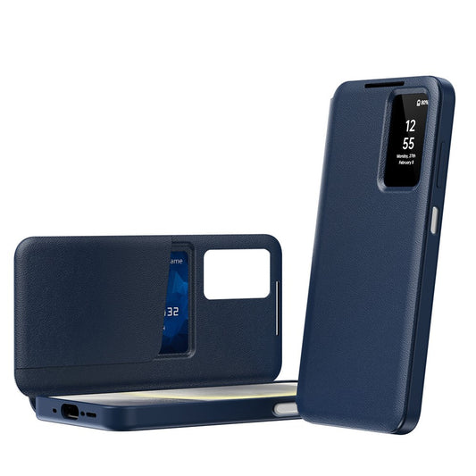 Galaxy A17 4G/5G Lederhülle – Mit Kartenfach & Smart-View Fenster