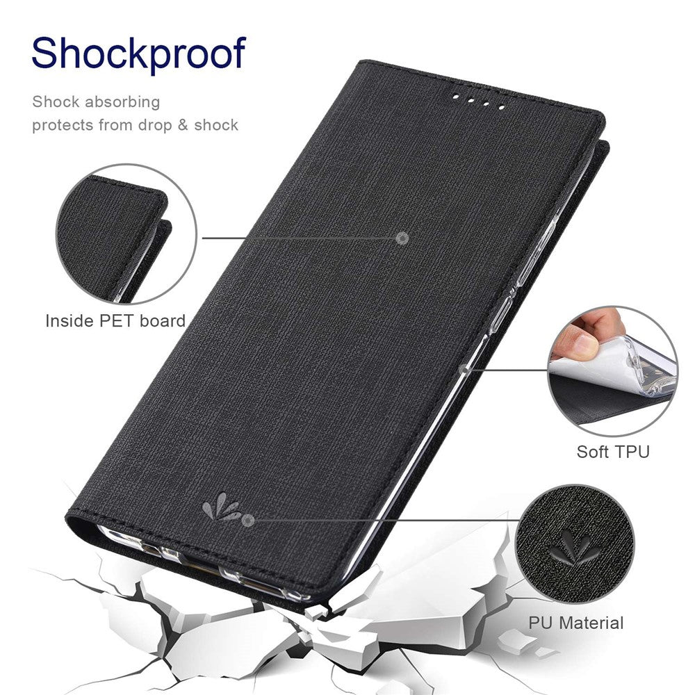 VILI DMX Series Shockproof Phone Cover for Xiaomi 12T Pro 5G, PU Leather Auto Closing Magnetic Phone Case Card Holder Stand