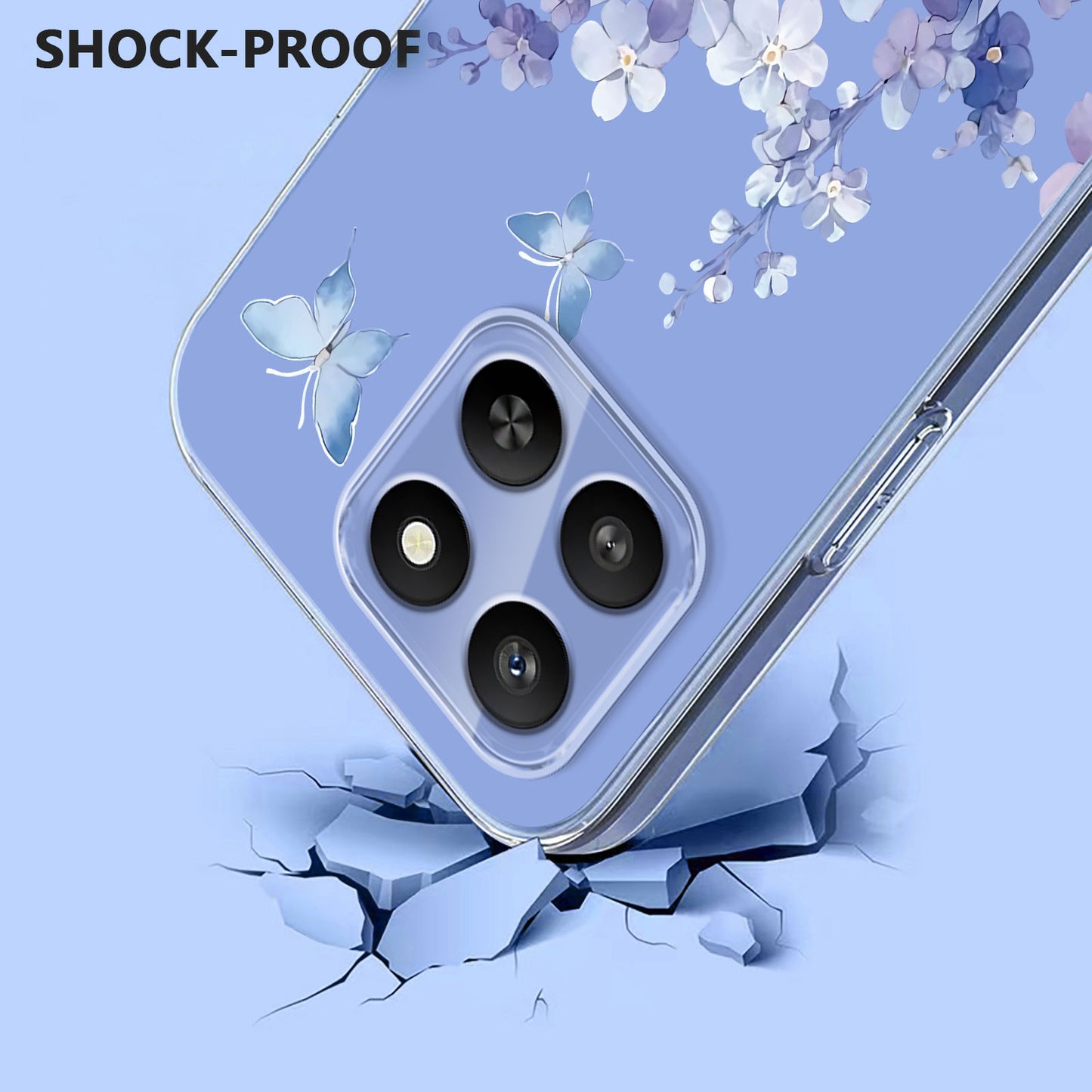 For Honor 400 Smart 4G / Honor 400 Smart 5G Case Butterfly Floral Pattern Printing TPU Phone Back Cover