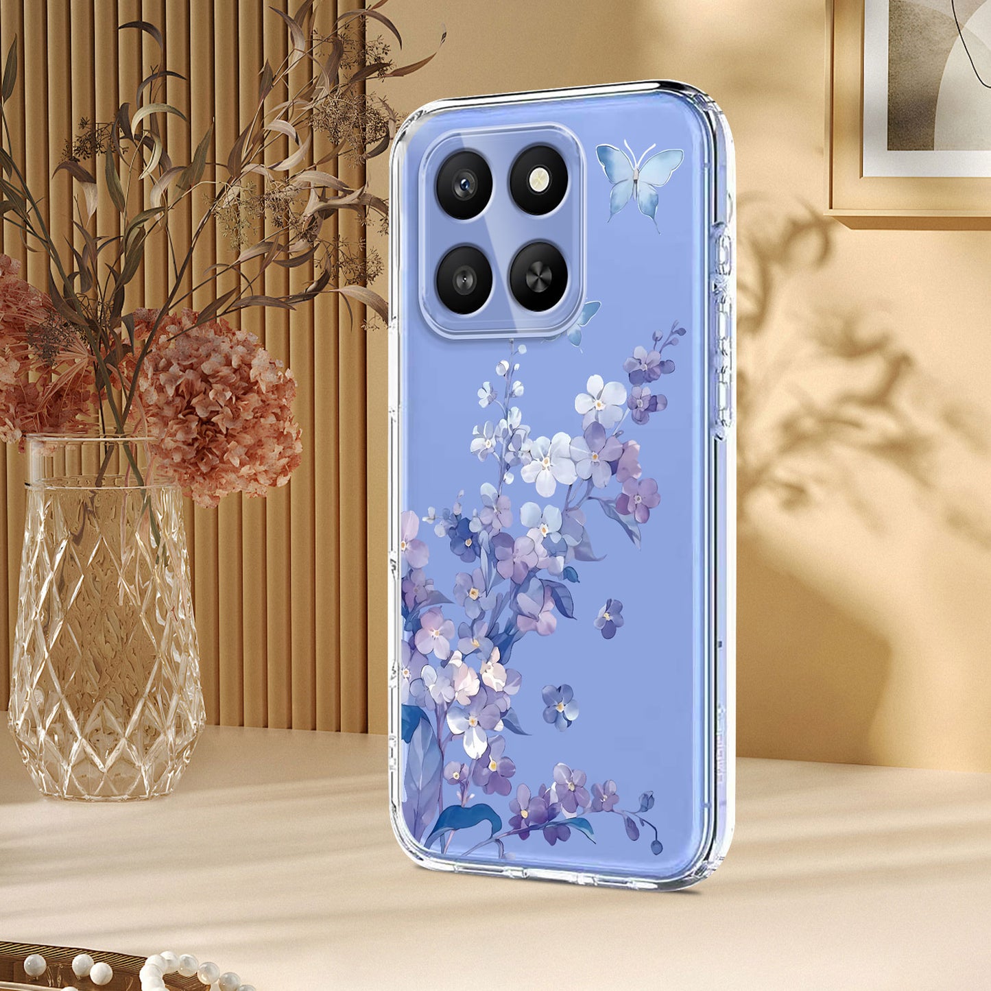For Honor 400 Smart 4G / Honor 400 Smart 5G Case Butterfly Floral Pattern Printing TPU Phone Back Cover