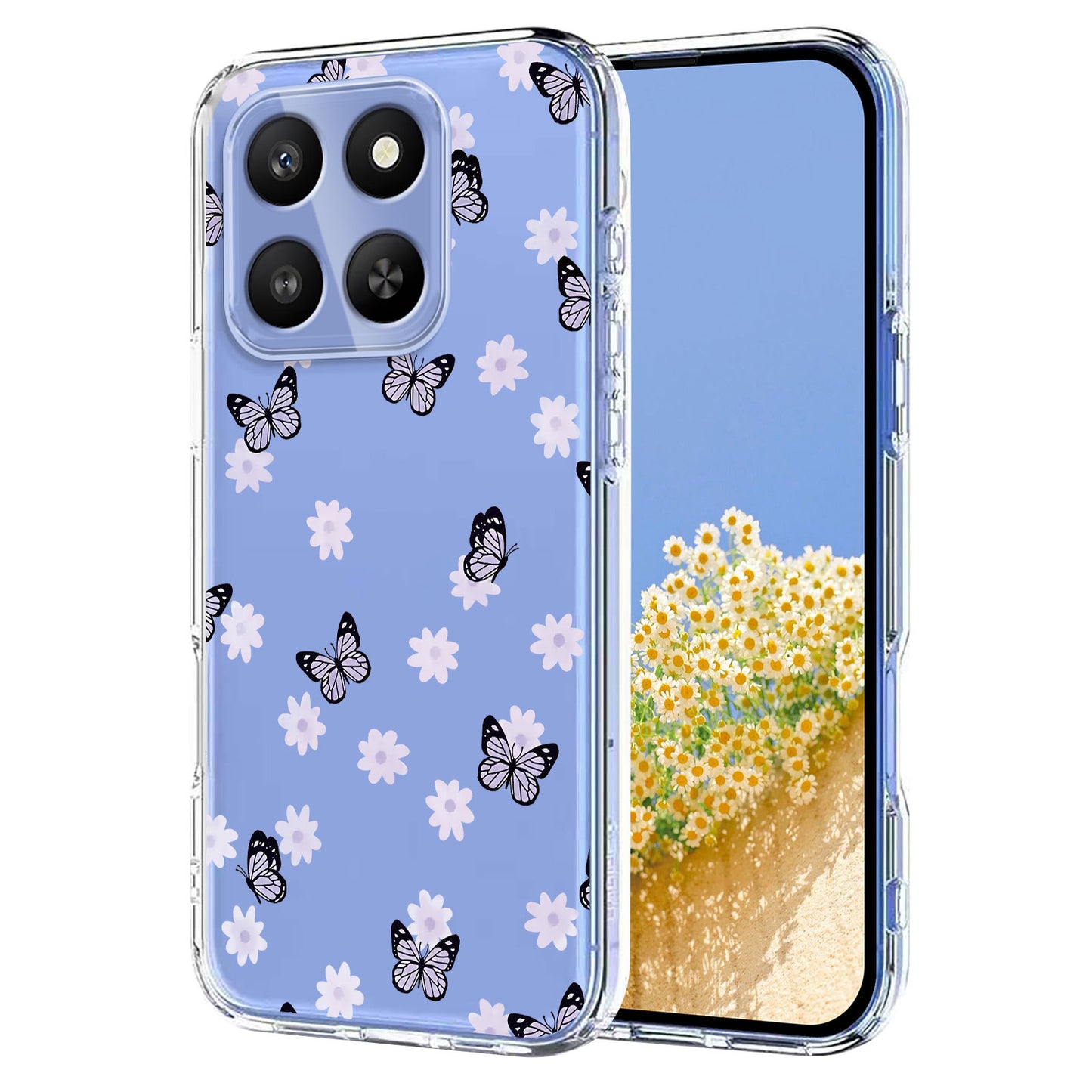 For Honor 400 Smart 4G / Honor 400 Smart 5G Case Butterfly Floral Pattern Printing TPU Phone Back Cover