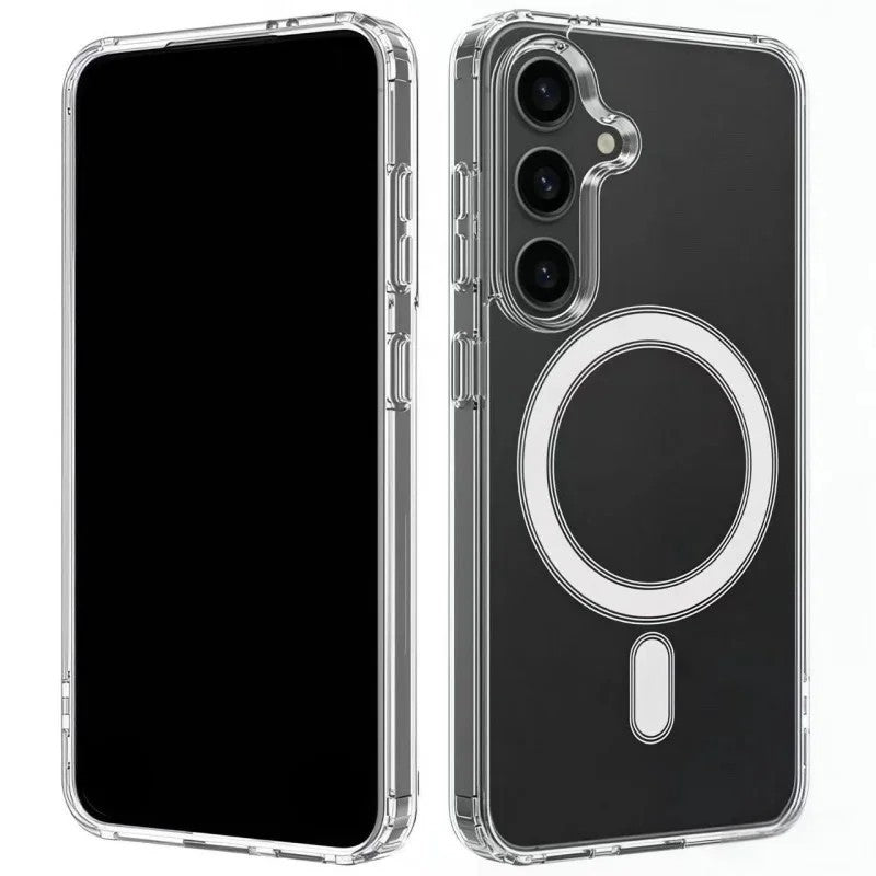 Galaxy S25 FE magnetische Hülle – Mit 2 Stück Bildschirmfolien & transparent
