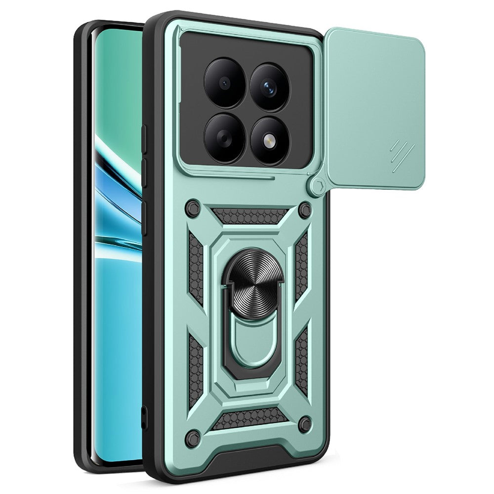 For Xiaomi Poco M8 5G / Redmi Note 15 5G (Global) Case with Slide Camera Lid PC + TPU Kickstand Phone Cover