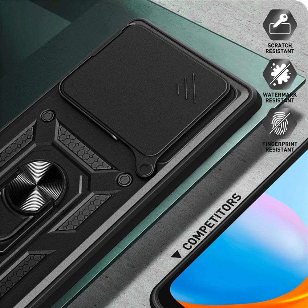 For Xiaomi Redmi Note 15 Pro 5G (Global) Case with Slide Camera Lid PC + TPU Kickstand Phone Cover