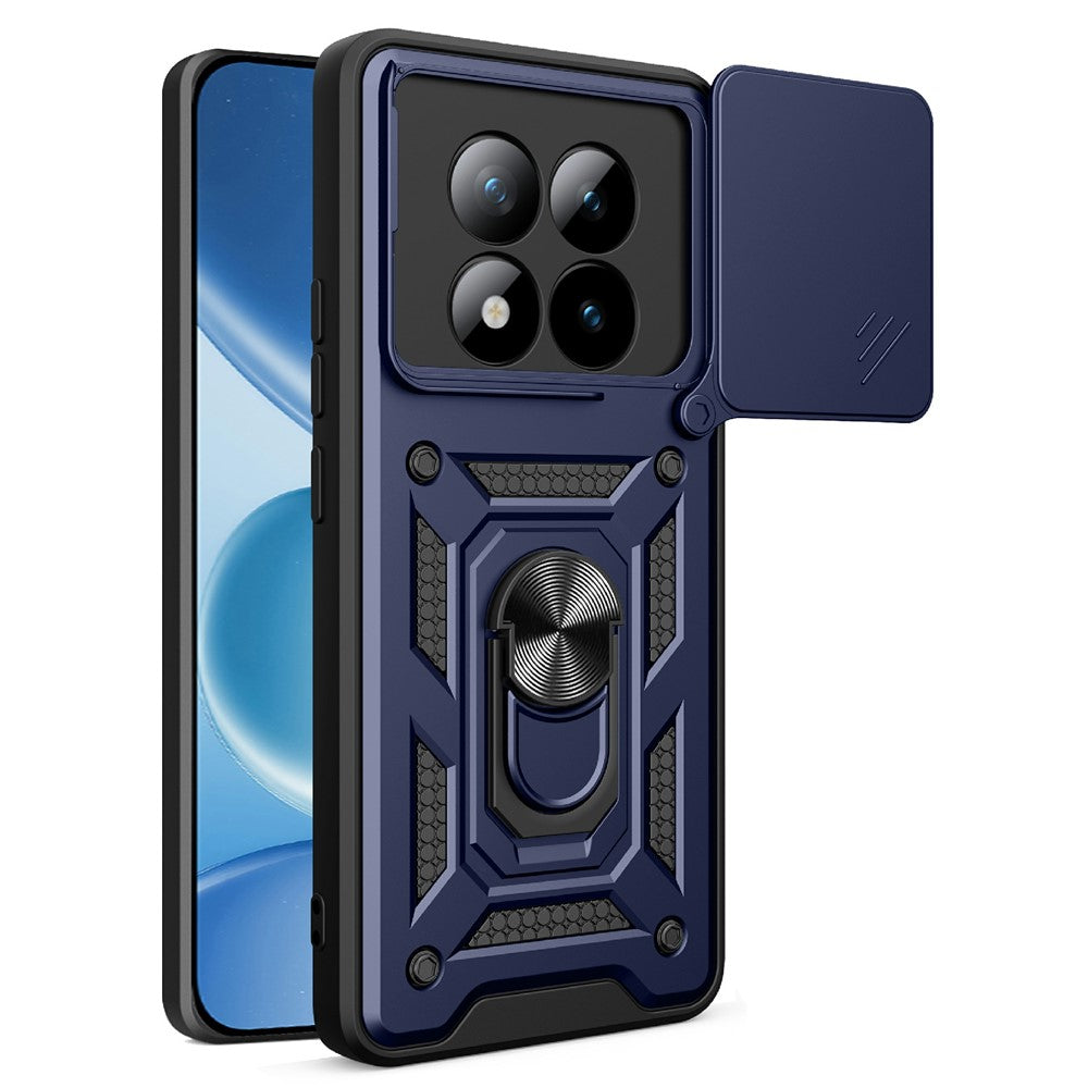 For Xiaomi Poco M8 Pro 5G / Redmi Note 15 Pro+ 5G (Global) Case with Slide Camera Lid PC + TPU Kickstand Phone Cover