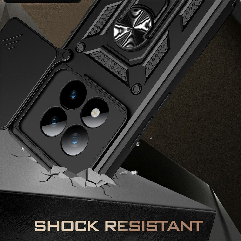 For Xiaomi Poco M8 Pro 5G / Redmi Note 15 Pro+ 5G (Global) Case with Slide Camera Lid PC + TPU Kickstand Phone Cover