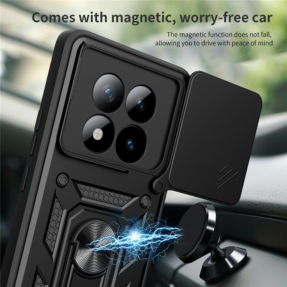 For Xiaomi Poco M8 Pro 5G / Redmi Note 15 Pro+ 5G (Global) Case with Slide Camera Lid PC + TPU Kickstand Phone Cover