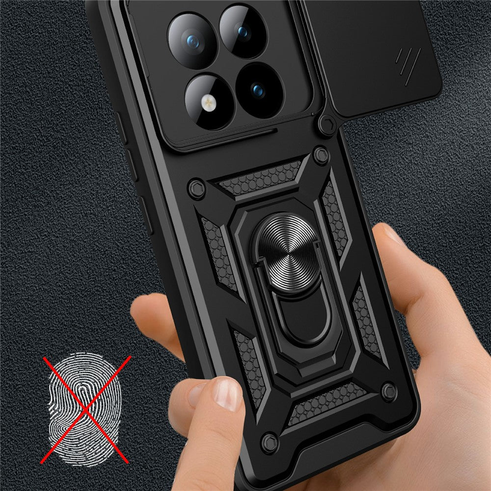 For Xiaomi Poco M8 Pro 5G / Redmi Note 15 Pro+ 5G (Global) Case with Slide Camera Lid PC + TPU Kickstand Phone Cover