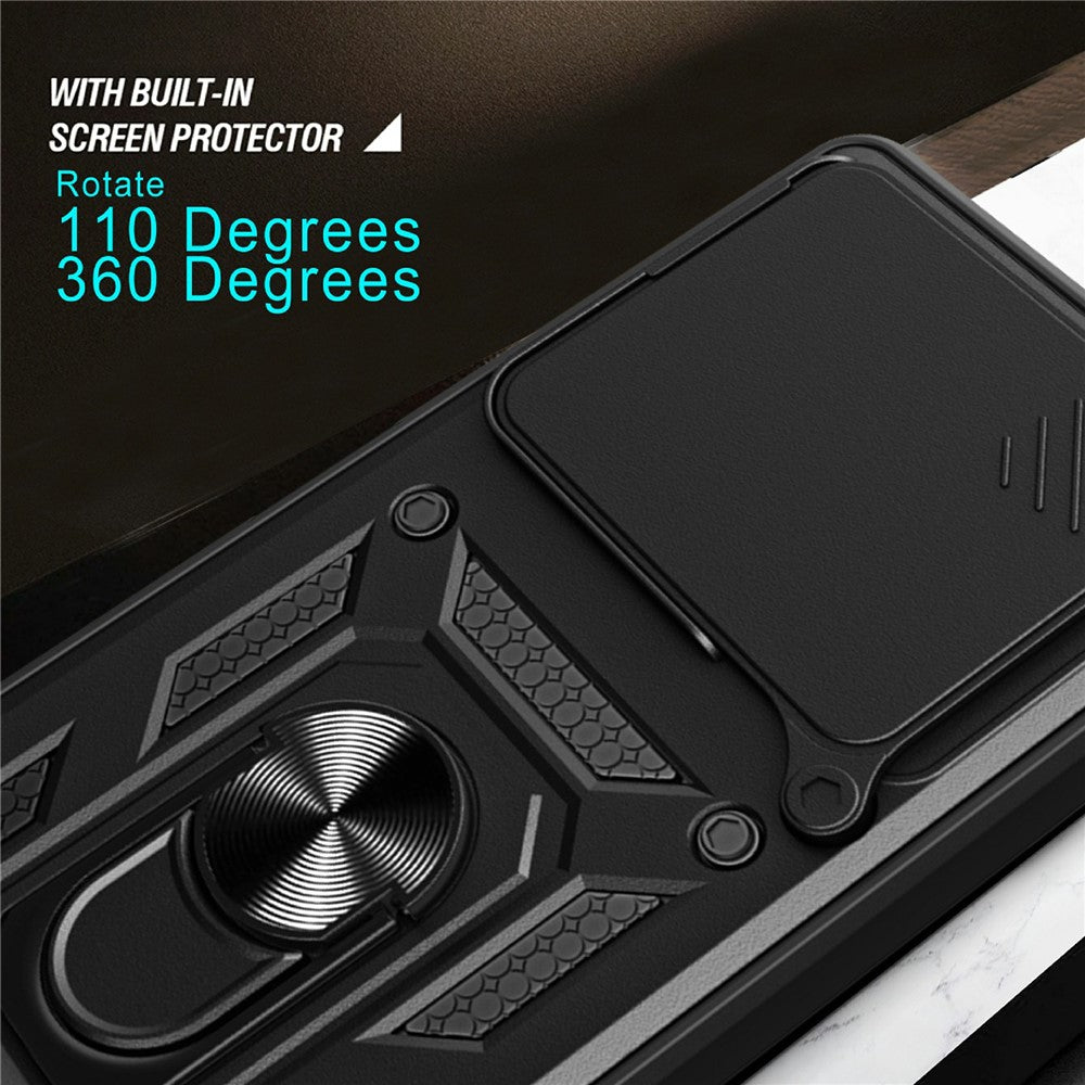 For Xiaomi Poco M8 Pro 5G / Redmi Note 15 Pro+ 5G (Global) Case with Slide Camera Lid PC + TPU Kickstand Phone Cover