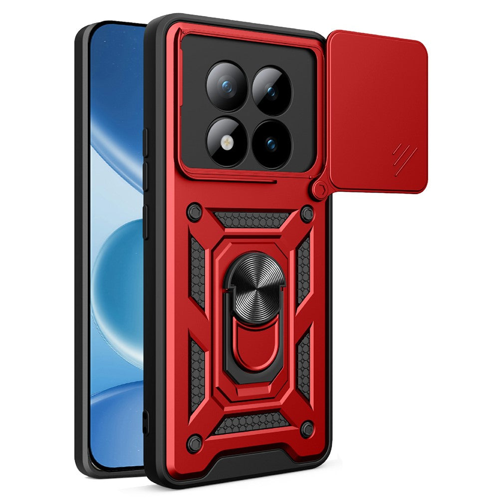 For Xiaomi Poco M8 Pro 5G / Redmi Note 15 Pro+ 5G (Global) Case with Slide Camera Lid PC + TPU Kickstand Phone Cover