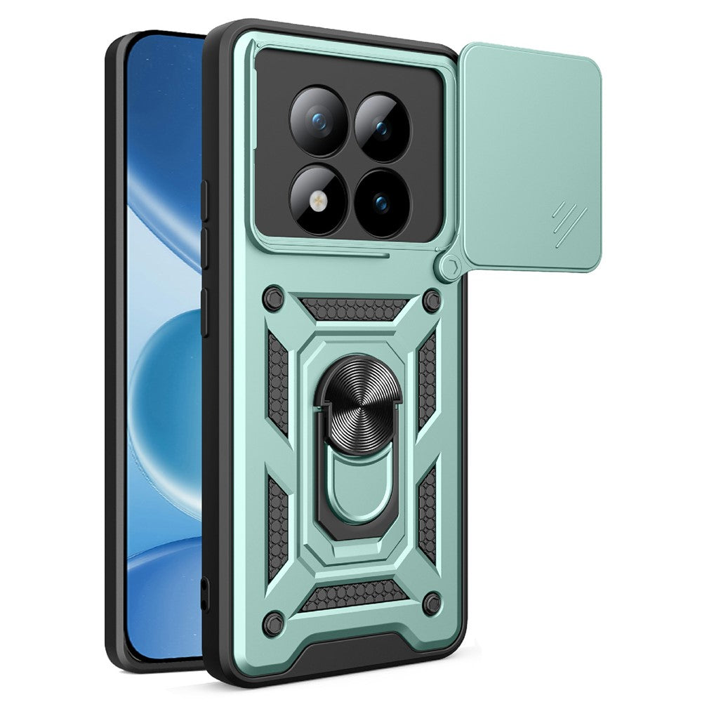For Xiaomi Poco M8 Pro 5G / Redmi Note 15 Pro+ 5G (Global) Case with Slide Camera Lid PC + TPU Kickstand Phone Cover